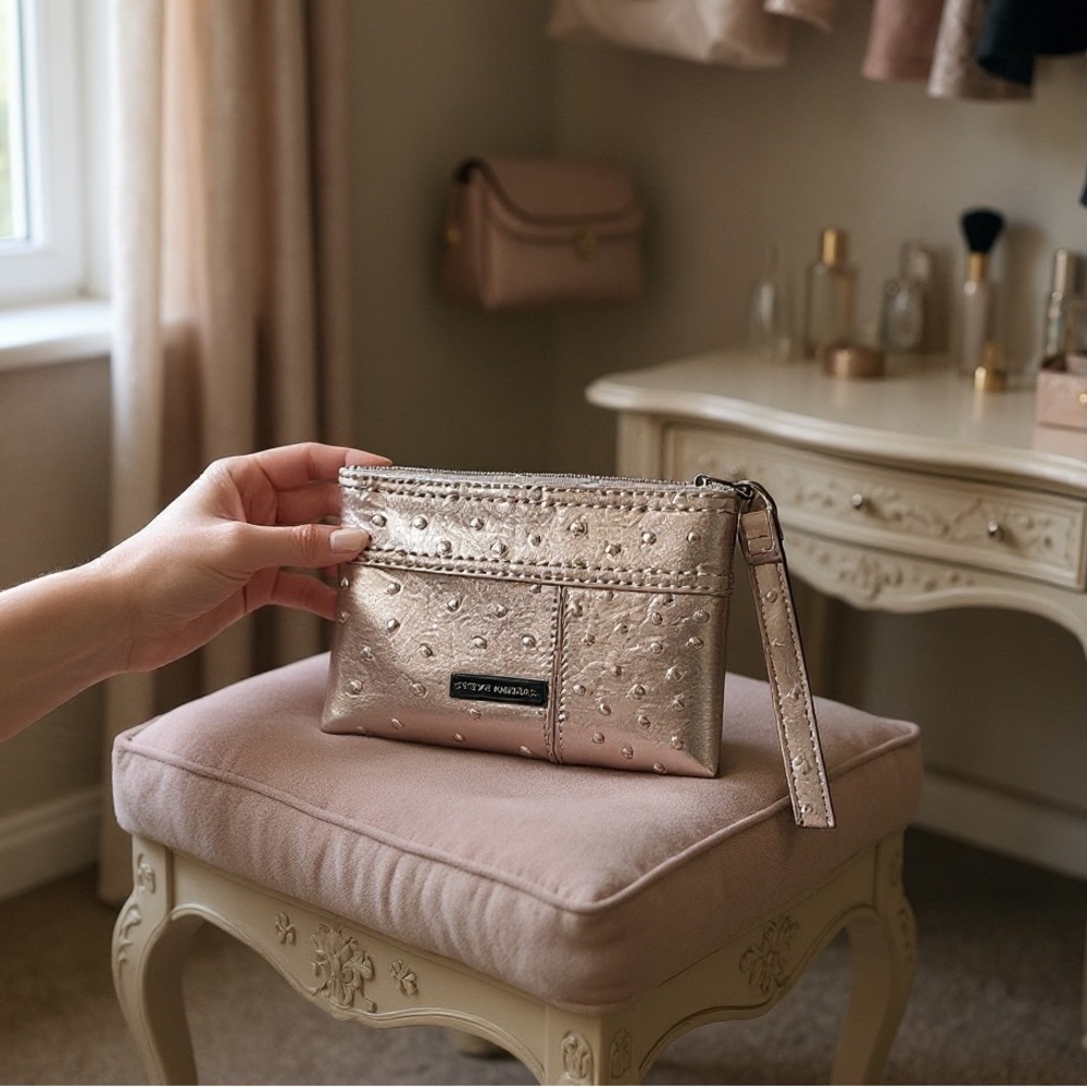 Steve Madden Shimmering Silver Wristlet - Picture 3 of 15